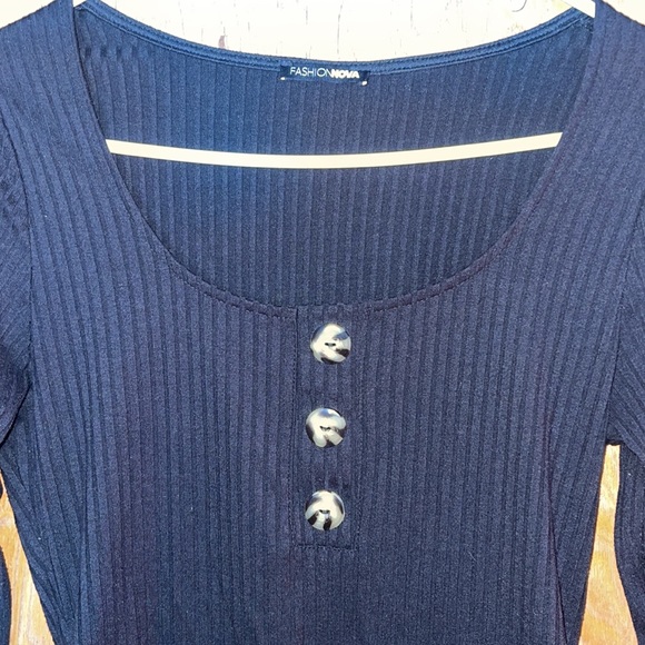 Janet Ribbed Button Bodysuit - Picture 5 of 6